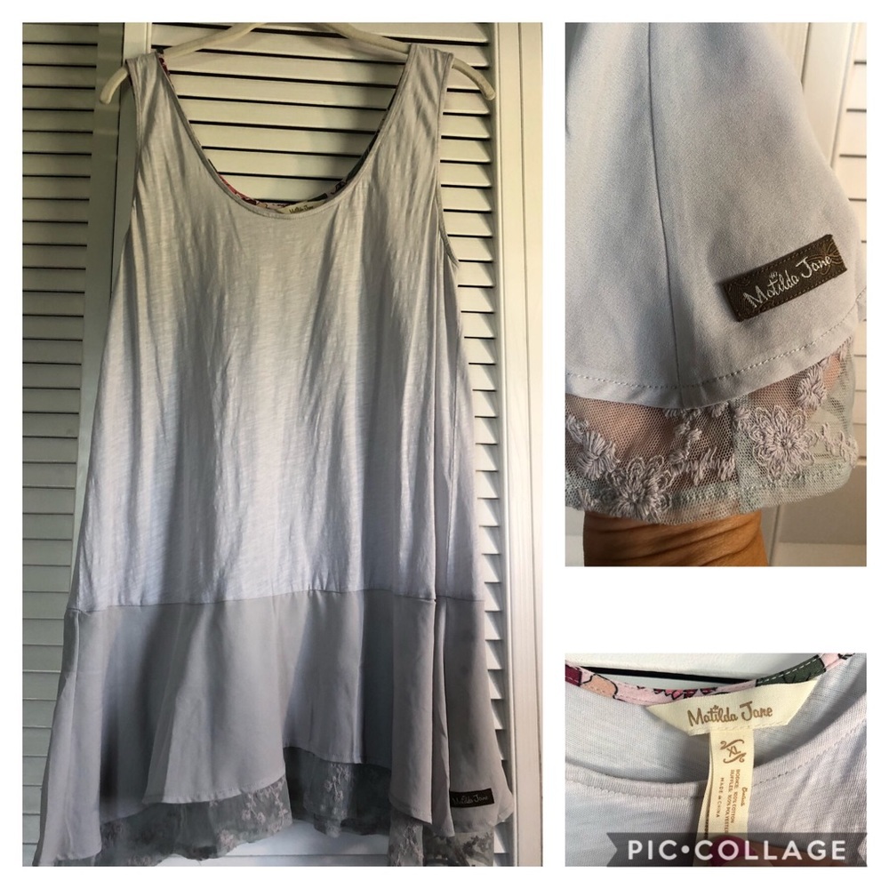 Matilda Jane top extender, pale gray, sZ XL